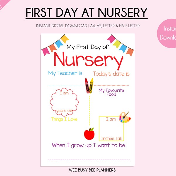 First Day of Nursery - Etsy