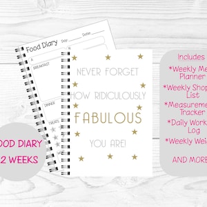 Weight Loss Planner, Food Diary, Meal Planner, Slimming World Compatible, Food Planner Diary, Weight Tracker, Food Log, 12 Week Planner