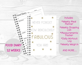 Slimming World Friendly Food Planner Tagebuch oder A5 Inserts, SW Diet Tracker Food Log, 8 Wochen oder 12 Wochen Planer - Fabulously Fabulous