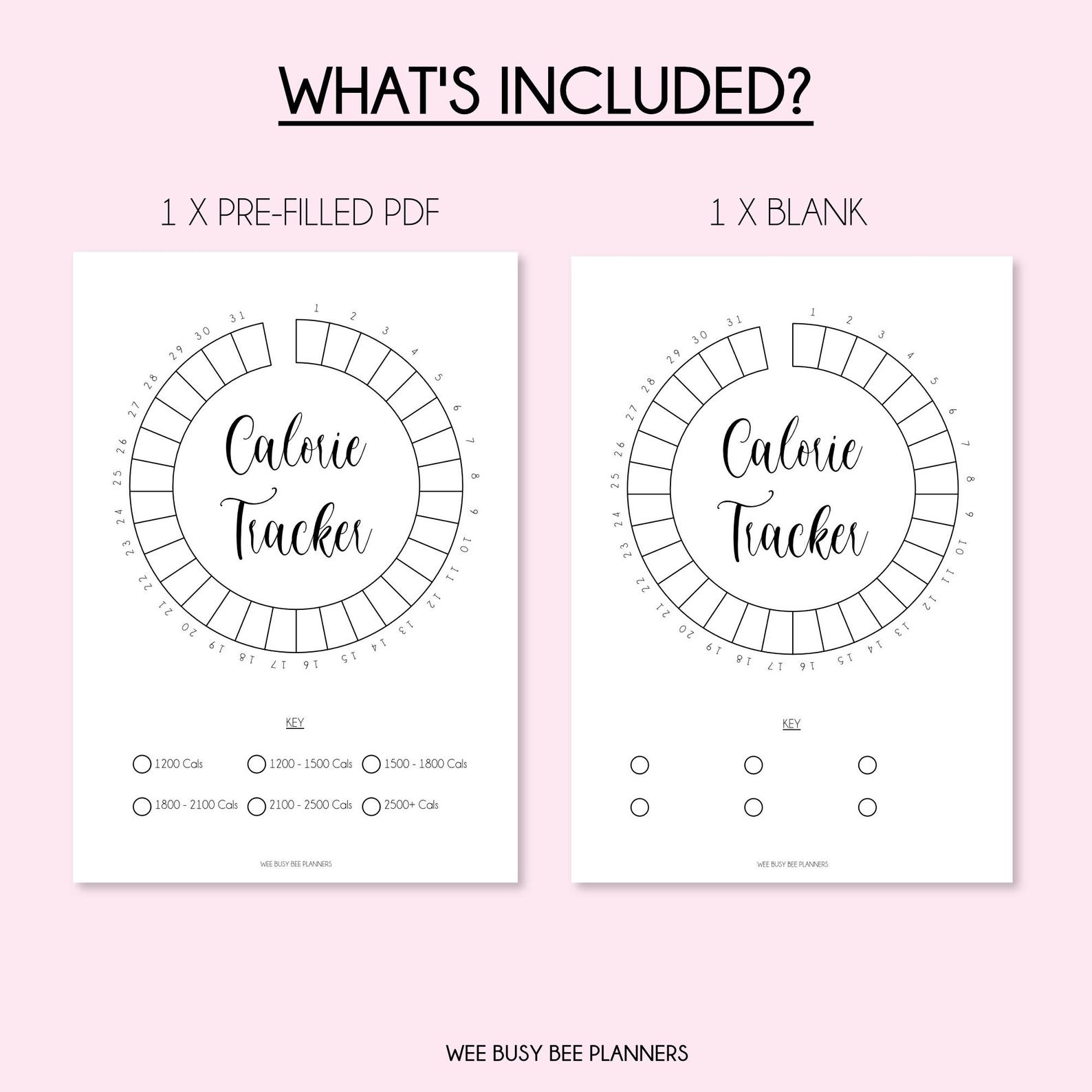 Calorie Tracker, PRINTABLE A5 Journal Page, Calorie Counting Tracker ...