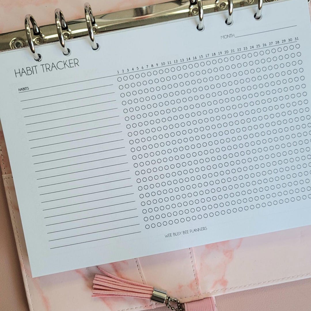 PRINTED Habit Tracker Planner Inserts A5, Monthly Habit Tracker, A5 ...