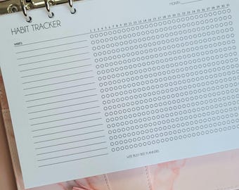 PRINTED Habit Tracker Planner Inserts A5, Monthly Habit Tracker, A5 Filofax Inserts, Goal Tracker, Daily Routine Tracker, Motivation Planner