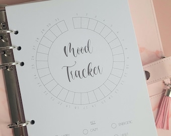 Mood Tracker, Planner Inserts A5, Filofax Inserts PRINTED, Mood Tracker, Health Tracker, Health Journal, Planner Refill Pages, Productivity