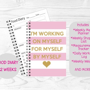Food Diary Slimming World Compatible Planner, Diet Journal, Food Tracker, Food Log, 12 Week Planner, Weight Loss Journal - Working On Myself