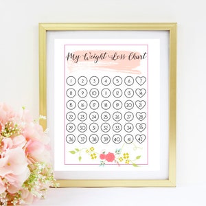 Gewichtsverlies Tracker Afdrukbare Grafiek 3 Stone 42lbs 42kgs Afslanken World Weight Watchers compatibel - direct download printbaar, A4 formaat