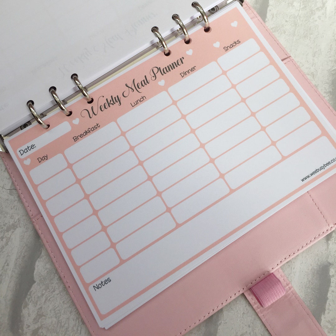Weekly Meal Planner Inserts Printable A5 Insert Pages for Planner ...