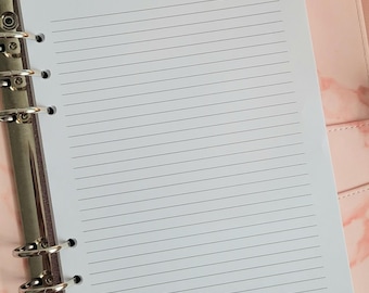 Notes Pages Planner Inserts A5, Filofax Inserts A5 PRINTED, Lined Notes Template, Writing Paper, Blank Notes Page, Notes Planner