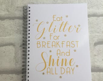 Slimming World Friendly - Food Planner Diary - Diet Tracker - Food Log - 8 Week / 12 Week Planner - Eat Glitter For Breakfast