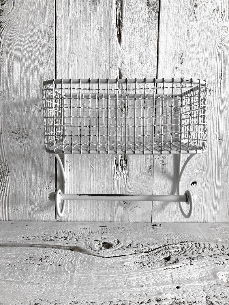 Wire Basket Toilet Paper Holder Basket Towel Holder Bathroom Etsy