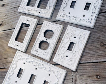 Flor de Li Plates Collection, Single, Double,Triple, Outlet, Rockers, GFCI Switch Plate Covers