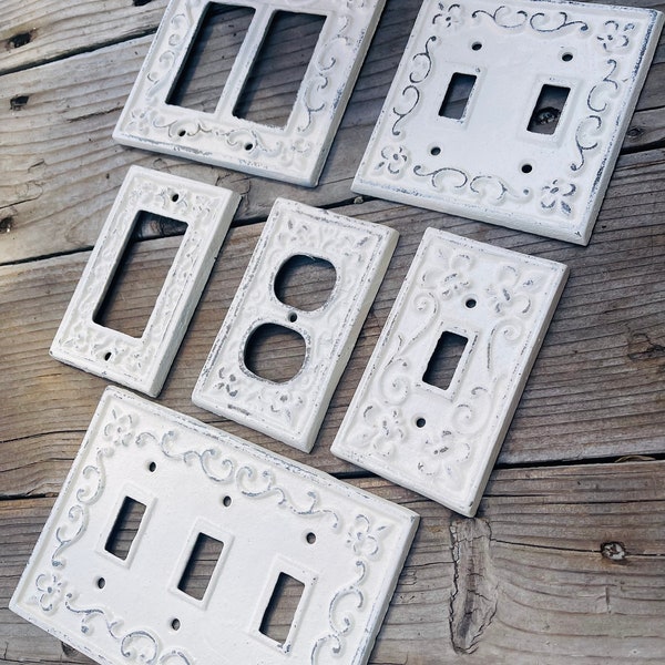 Flor de Li Plates Collection, Single, Double,Triple, Outlet, Rockers, GFCI Switch Plate Covers