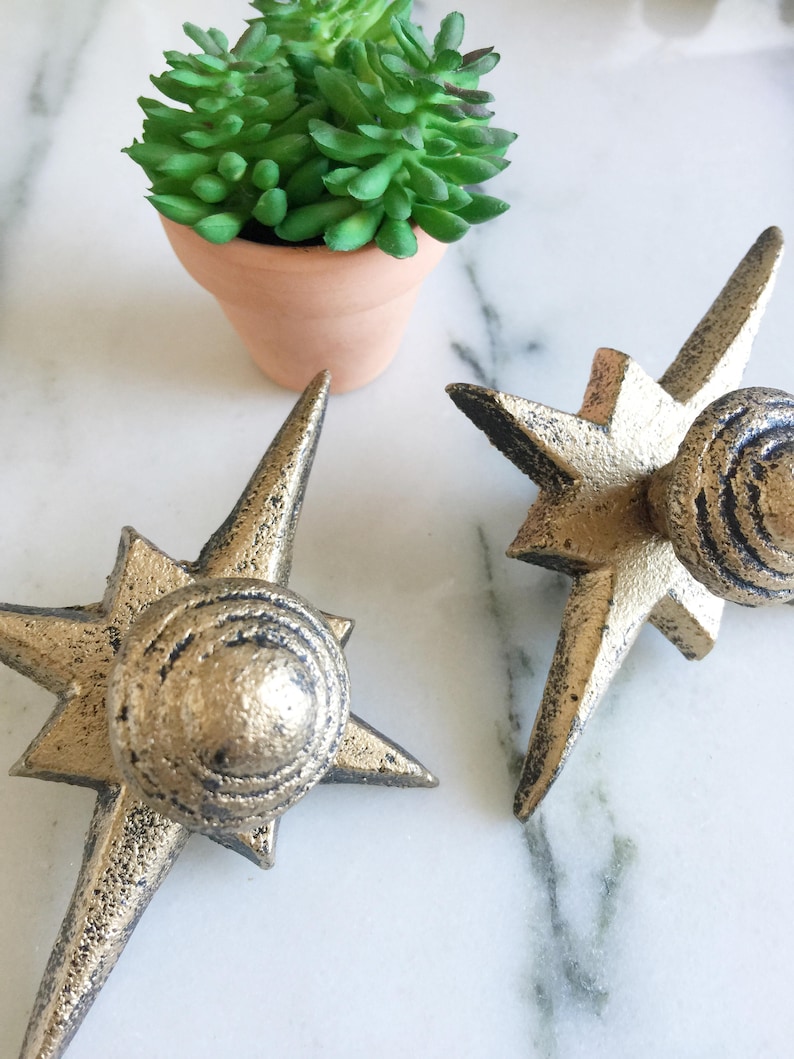 Star Knobs Retro Star Style Kitchen Knobs Bathroom Etsy