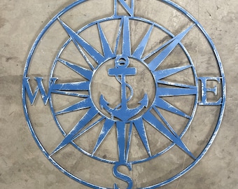 Nautical Anchor Compass, Directional Star Compass Wall Decor, Beach Life, Ocean Living,farmhouse, farmstyle,modern, eclectic,
