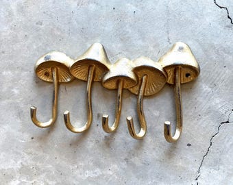 1 Piece 5 Hook Mushroom Set, Farmhouse Hooks, Coat Hook, Entry Way Hook, Towel Hook