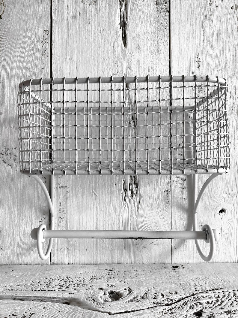 Wire Basket Toilet Paper Holder Basket Towel Holder Bathroom Etsy