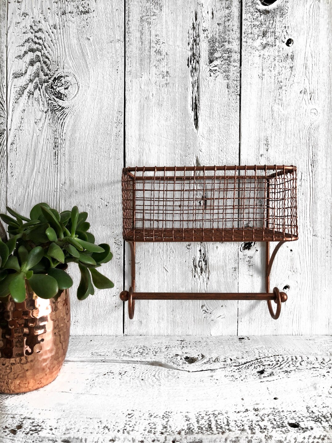 Wire Basket Toilet Paper Holder, Basket Towel Holder, Bathroom Decor
