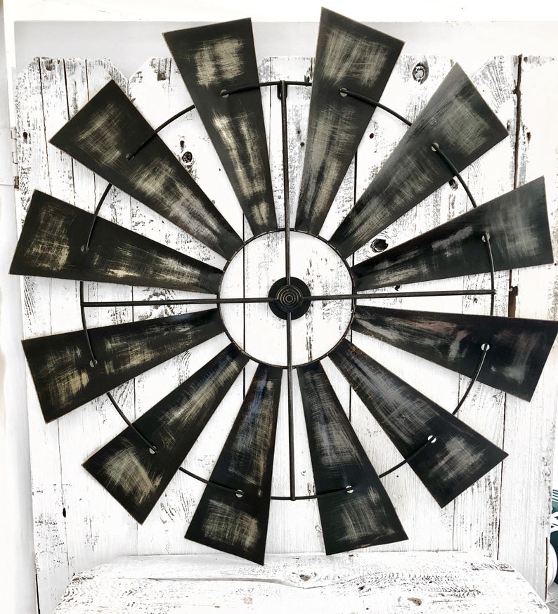 Windmill Wall Decor 35 inch , Farm Windmill, Home Wall Deco, Modern Farm House Decor, Farm House Style image 4