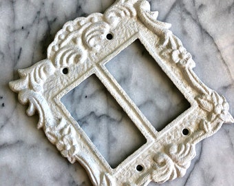 Cast Iron Decorative Double Rocker Light Switch Plate, Cast Iron Wall Plate,