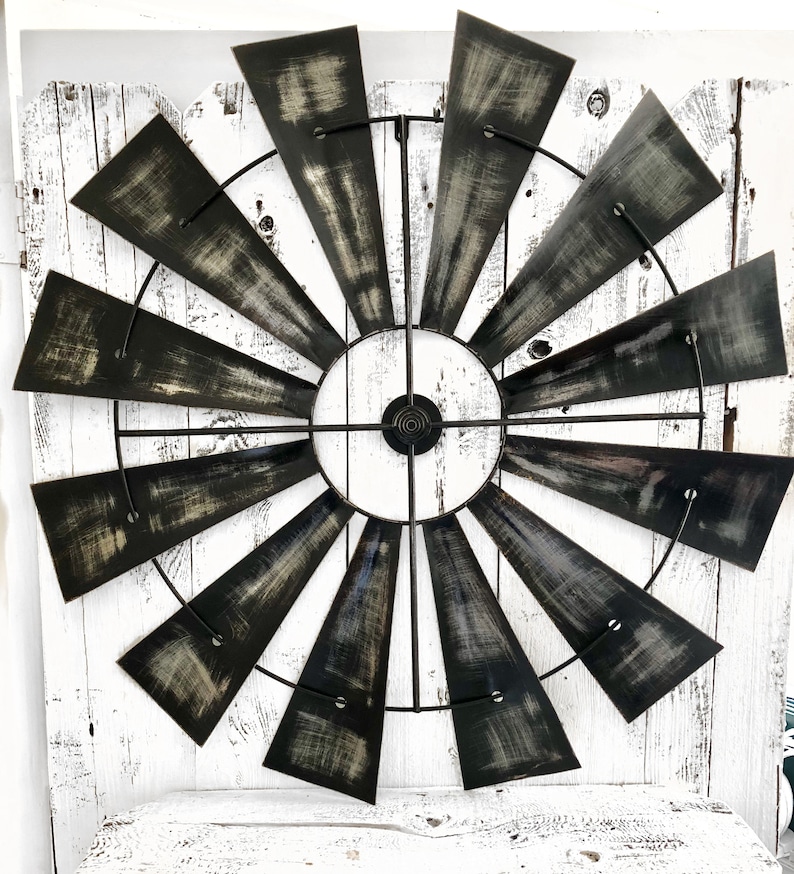 Windmill Wall Decor 35 inch , Farm Windmill, Home Wall Deco, Modern Farm House Decor, Farm House Style image 1