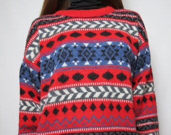 90s red pendelton sweater