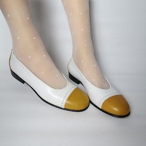 Vintage white leather ballet flats