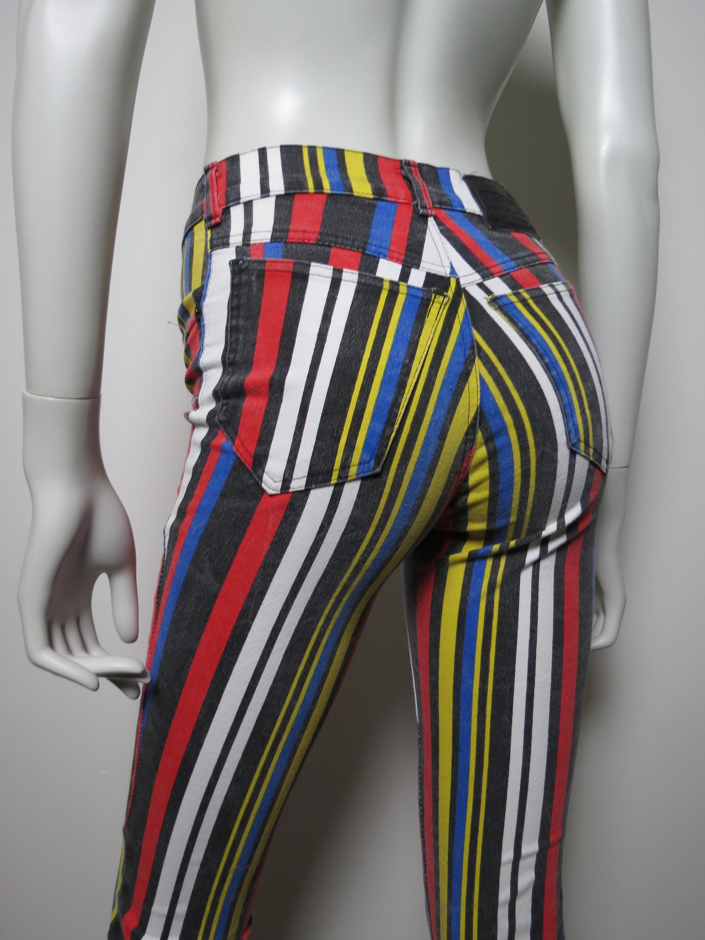パンツ Stripe slacks 90's archive flare buggy Black Stripe Belted Flare Trousers | Zocha – motelrocks-com-us