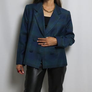 90s double breasted boxy blazer women