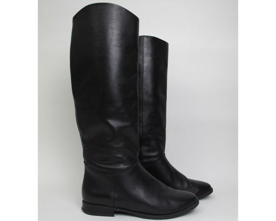 Black riding boots / 90s equestrian boots / black