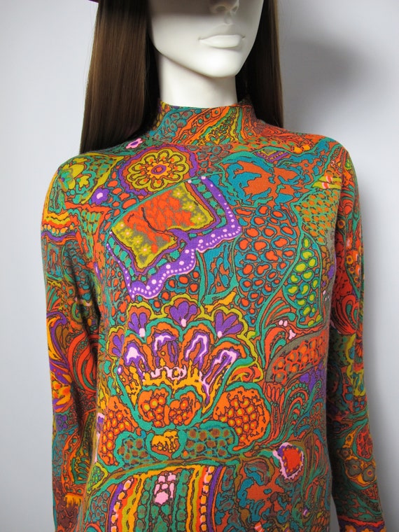 Collector / 70s Leonard Fashion psychedelic print… - image 4