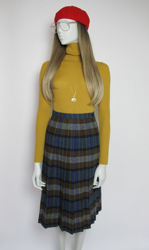 80s wool plaid  tartan skirt  - image 3