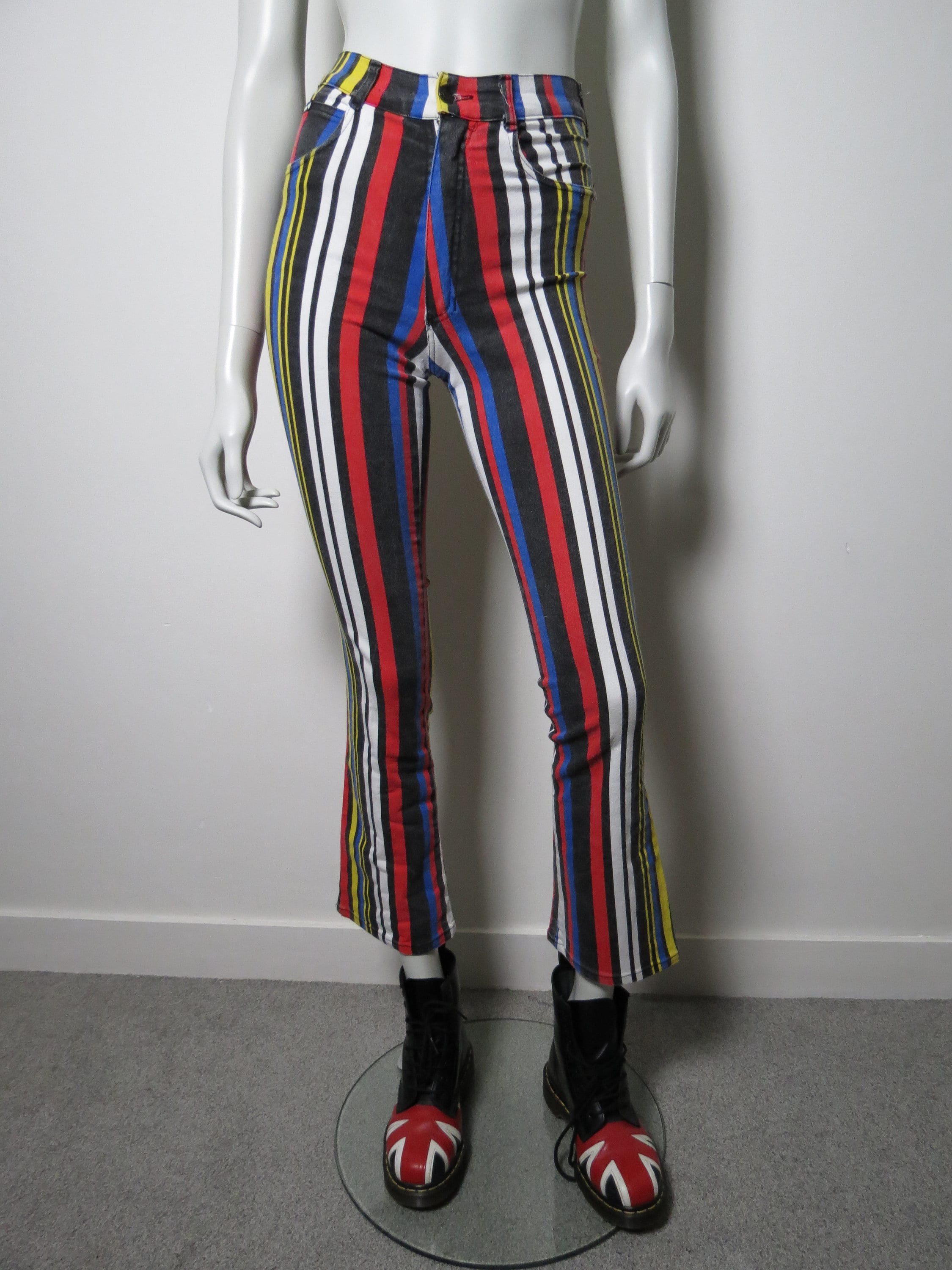90s Striped Bell Bottoms Rave Pants - Etsy