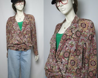 90s loose fit floral jacket