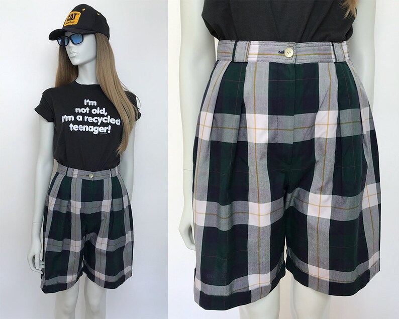 80s Gerard Darel bermuda check shorts women 