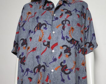 90s graphic print short sleeve shirt