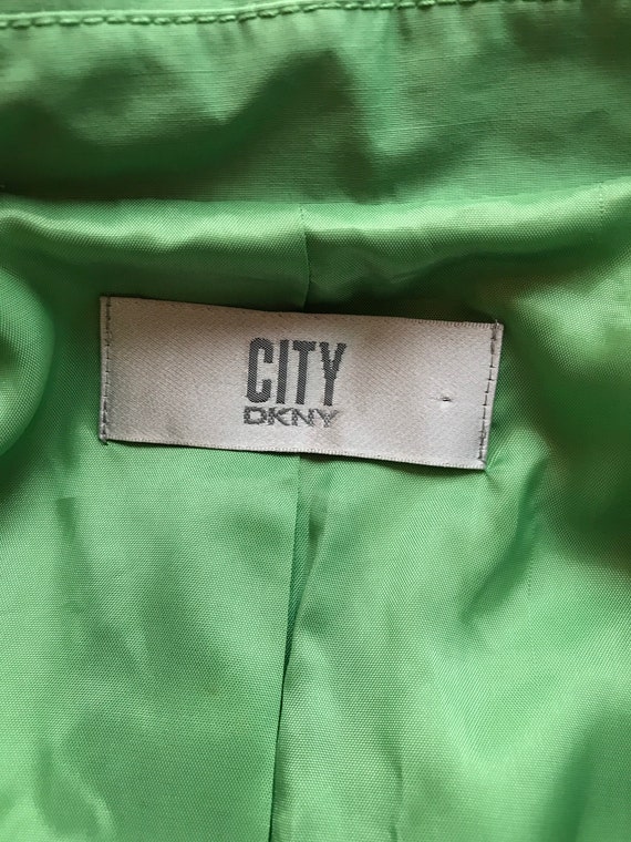 Y2K DKNY single breasted green trench - image 9