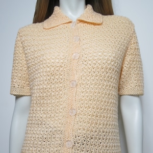 60s short sleeve crochet top