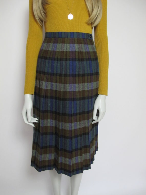 80s wool plaid  tartan skirt  - image 4