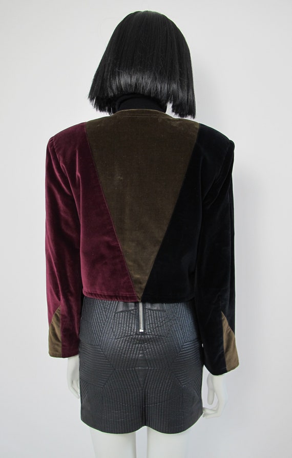 90s velvet boxy blazer with shoulder pads - image 8