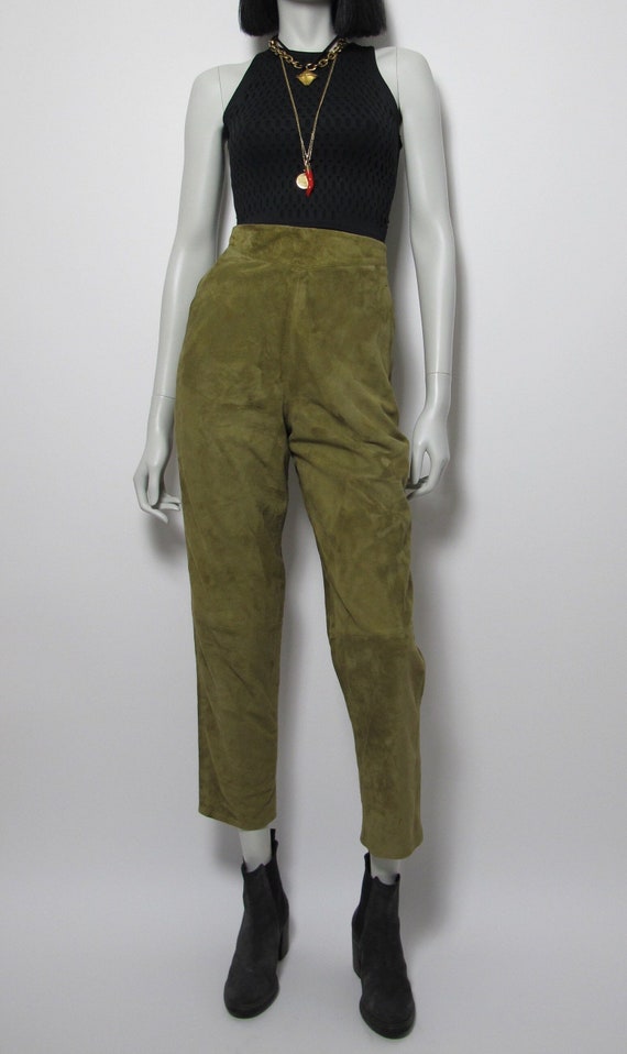 80s high waist suede pants - image 2