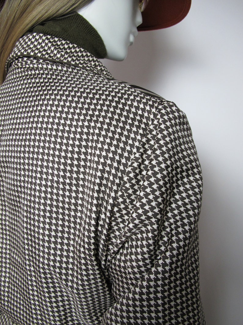 80s winter robe 80s houndstooth kaftan home robe women