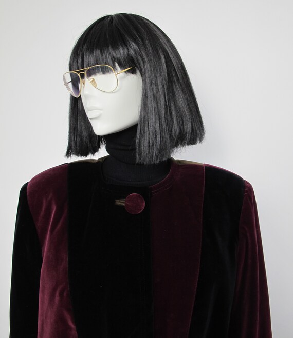 90s velvet boxy blazer with shoulder pads - image 3