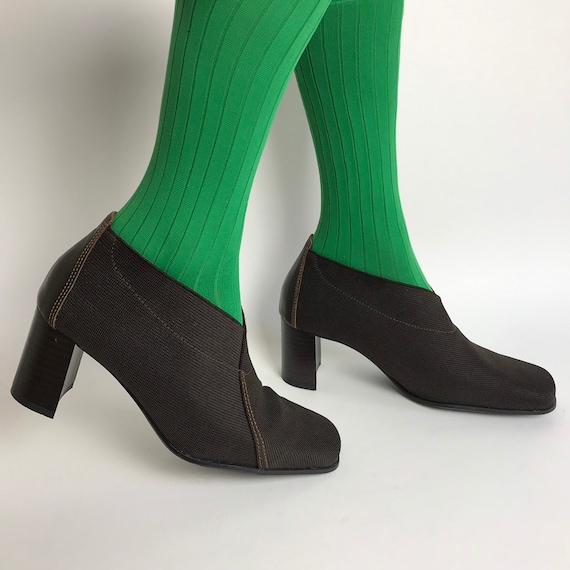 Vintage square toe square heel women's shoes / 90s