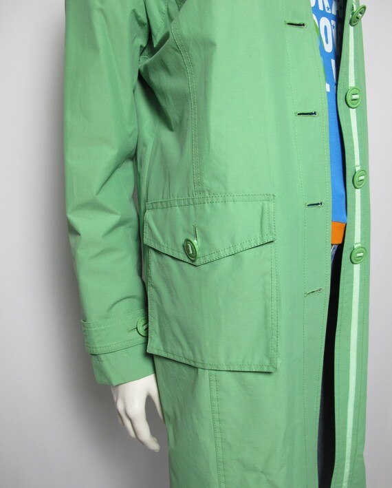 Y2K DKNY single breasted green trench - image 5