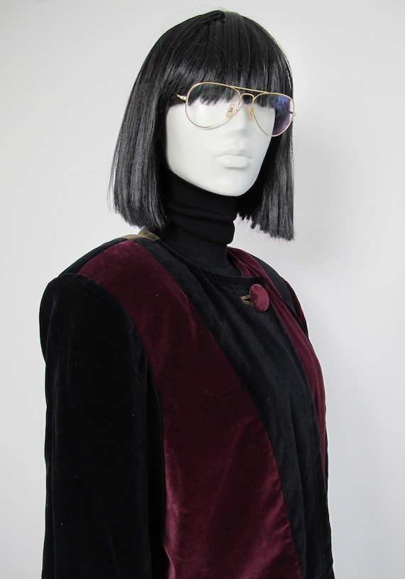 90s velvet boxy blazer with shoulder pads - image 6