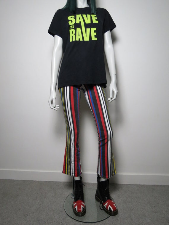 90s Striped Bell Bottoms Rave Pants - Etsy