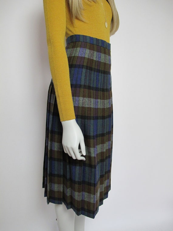 80s wool plaid  tartan skirt  - image 7