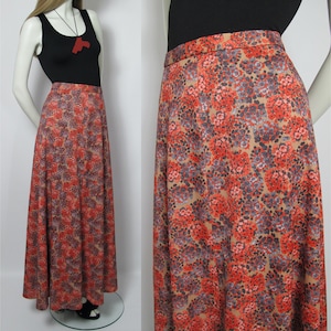 60s flower boho maxi skirt
