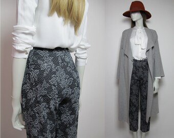 Pantalones con estampado de flores de los años 80 para mujer