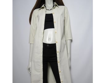 90er Jahre Bensimon halbarm Popeline Staubwedel