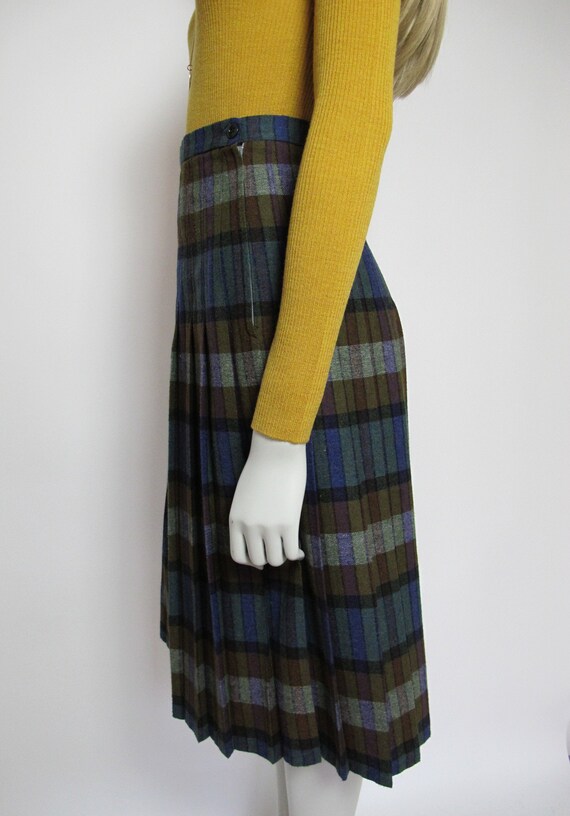 80s wool plaid  tartan skirt  - image 5